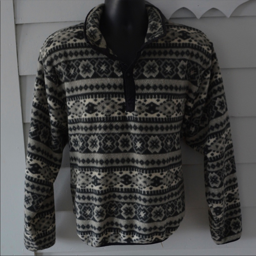 L.L. Bean Vintage 90s Snap-T Fleece Pullover